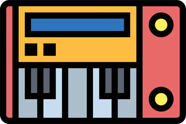 Electone Instrument Toetsenbord Pictogram Gevulde Outline Stijl — Stockvector