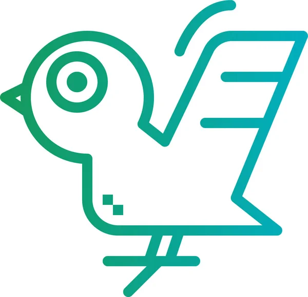 Иконка Птицы Животных Стиле Наброска — стоковый вектор