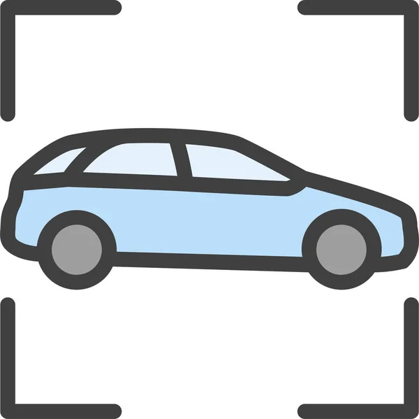 Erkenning Kunstmatige Intelligentie Auto Pictogram — Stockvector