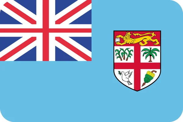 País Fiji Icono Bandera Estilo Plano — Vector de stock