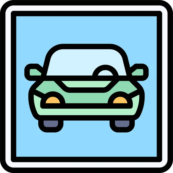 Εικονίδιο Κυκλοφορίας Οχήματος Στάθμευσης Στυλ Πλήρους Περιγράμματος — Διανυσματικό Αρχείο