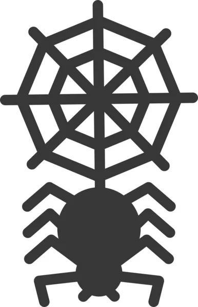 Cobweb Halloween Insecto Icono Estilo Sólido — Archivo Imágenes Vectoriales