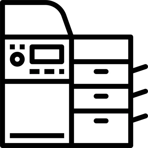 Copiadora Copiar Icono Oficina Estilo Esquema — Vector de stock