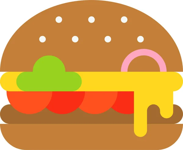Ikona Chléb Jídlo Hamburger — Stockový vektor