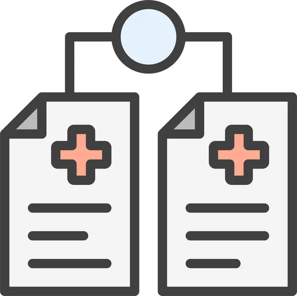 Comparar Documentos Icono Atención Médica — Vector de stock