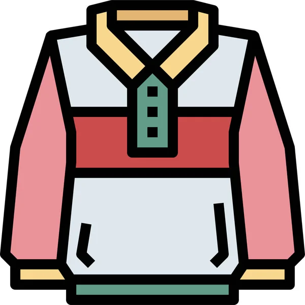 Fashion Jumper Shirt Icon Filled Outline Style — Διανυσματικό Αρχείο