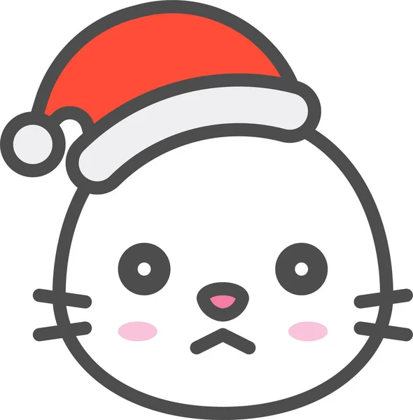 Animal Avatar Icono Navidad Estilo Contorno Lleno — Vector de stock