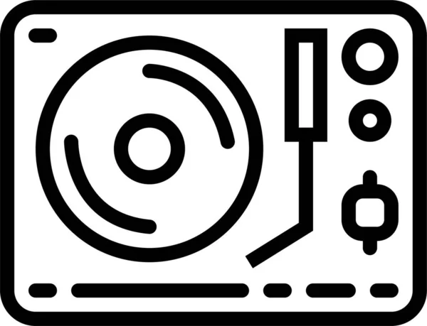 Icona Registrazione Lettore Stile Contorno — Vettoriale Stock