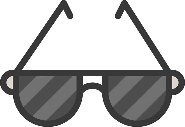 Icono Gafas Moda Ropa Estilo Contorno Lleno — Vector de stock