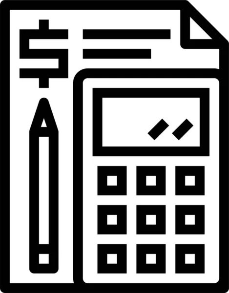 Icono Calculadora Negocio Bancario Estilo Esquema — Archivo Imágenes Vectoriales