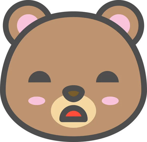 Avatar Bear Cute Icon Filled Outline Style — Stock vektor