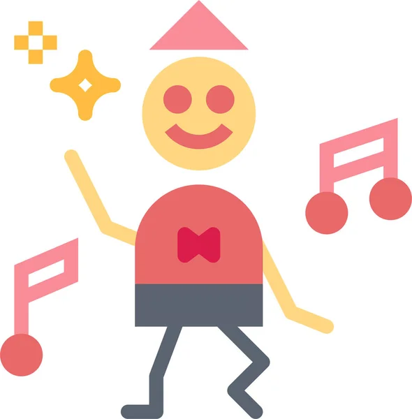 Bailarines Celebración Icono Baile Estilo Plano — Vector de stock