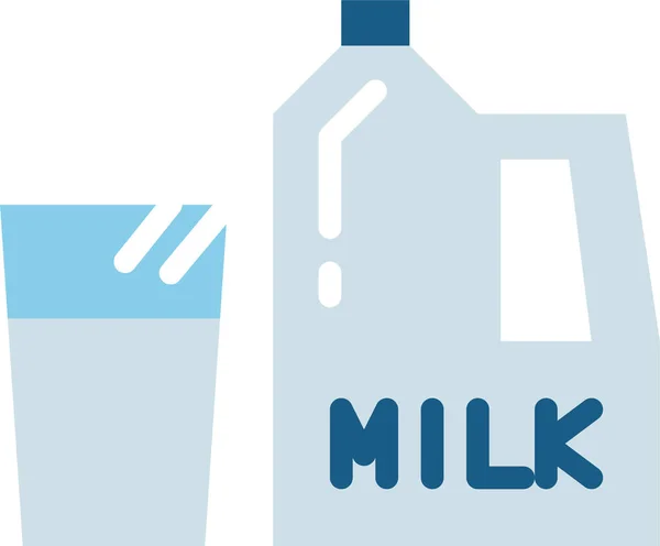 Flessendrankje Melk Pictogram Platte Stijl — Stockvector