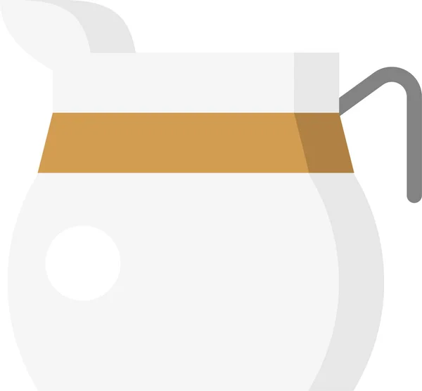 玻璃壶厨房厨具图标为扁平风格 — 图库矢量图片