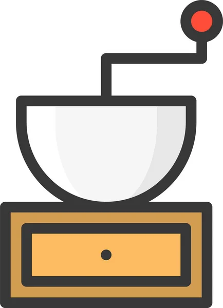 Grinder Kitchen Utensill Icon Filled Outline Style — Stockový vektor