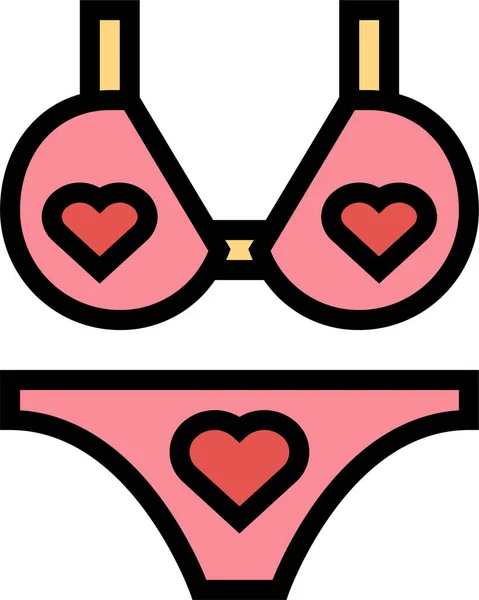 Ikona Ubrania Bikini Plaży Stylu Wypełnionym — Wektor stockowy