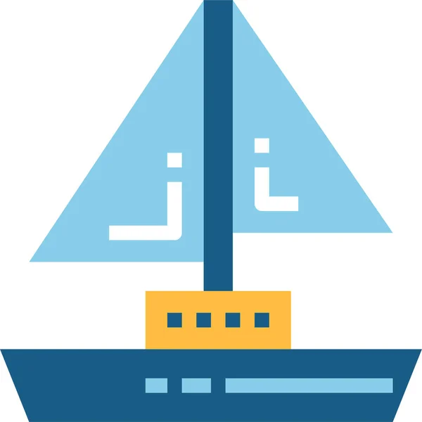 Boat Sailboat Sailing Icon Flat Style — Stock Vector