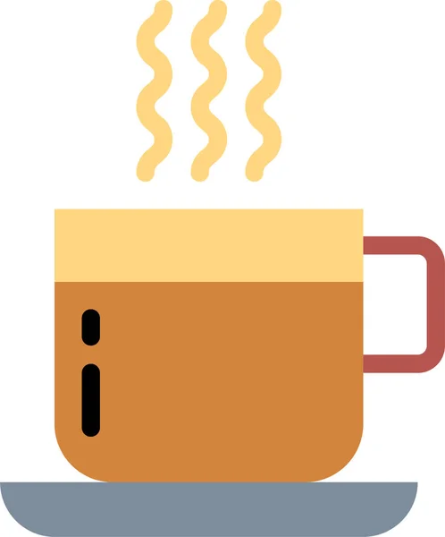 Kaffeetasse Trinken Heißgetränk Ikone Flachen Stil — Stockvektor