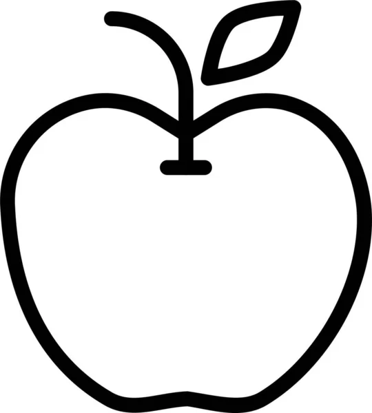 りんごの炭水化物フルーツアイコンをアウトラインスタイルで — ストックベクタ