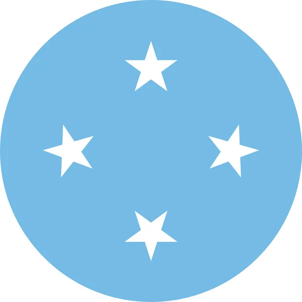 Ország Zászló Mikronézia Ikon Lapos Stílusban — Stock Vector
