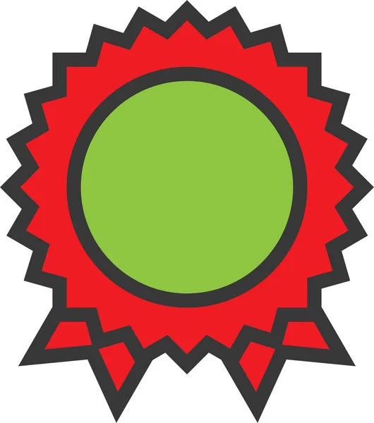 Badge Récompense Icône Ligne Dans Style Contour Rempli — Image vectorielle