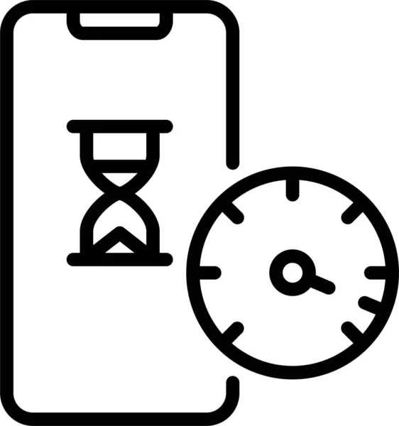 Ускорение Иконки Iphone Песочные Часы Стиле Наброска — стоковый вектор
