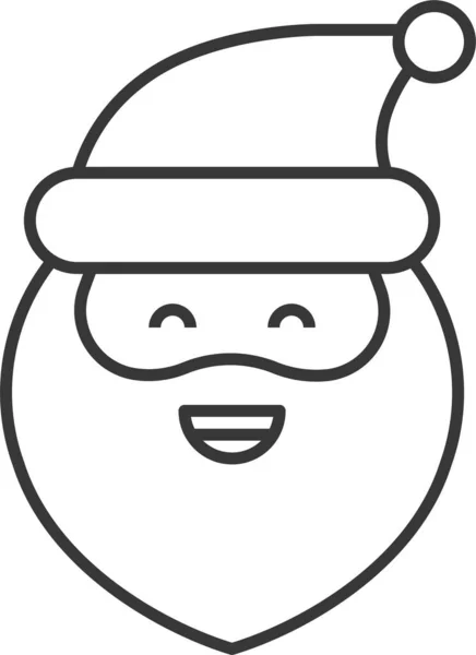 Avartar Emoji Santa Ícone Estilo Esboço — Vetor de Stock