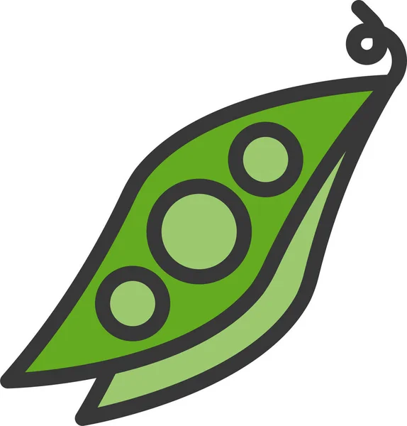 Food Healthy Pea Icon Filled Outline Style — Stock vektor