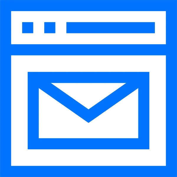 Browser Mail Symbol Umrissstil Akzeptieren — Stockvektor