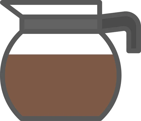 Bebida Café Jarra Icono Café Estilo Contorno Lleno — Vector de stock