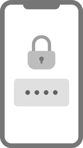 Iphone Lock Login Symbol Flachen Stil — Stockvektor