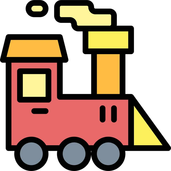 Railway Train Transportation Icon Filled Outline Style — Vetor de Stock