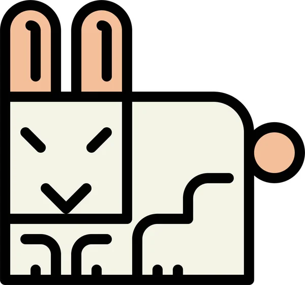 填充型动物兔子哺乳动物图标 轮廓型 — 图库矢量图片