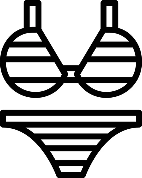 Bikini Icono Estilo Femenino Estilo Esquema — Archivo Imágenes Vectoriales