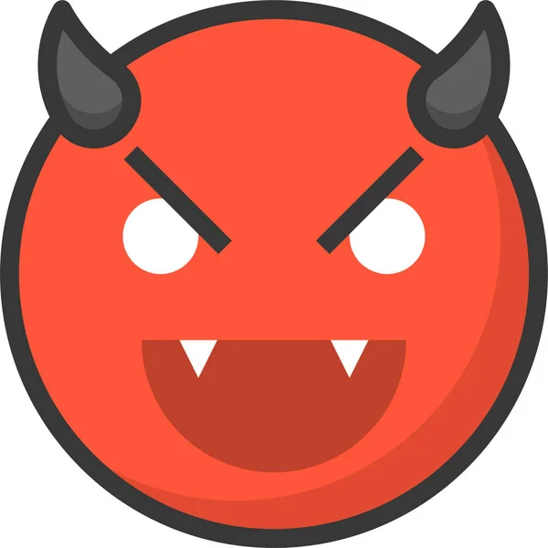 Εικονίδιο Έκφρασης Emoji Emoticon Στυλ Πλήρους Περιγράμματος — Διανυσματικό Αρχείο