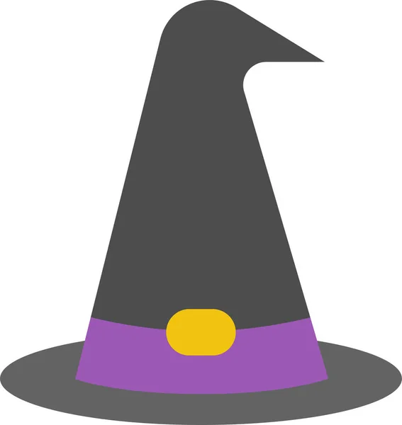 Moda Halloween Sombrero Icono Estilo Plano — Archivo Imágenes Vectoriales