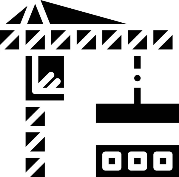 Будівельний Будівельний Значок Крана Суцільному Стилі — стоковий вектор