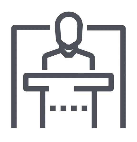 Conference Room Building Icon Outline Style — Vetor de Stock