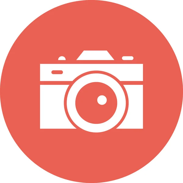 Camera Image Lens Icon Solid Style — Stock Vector