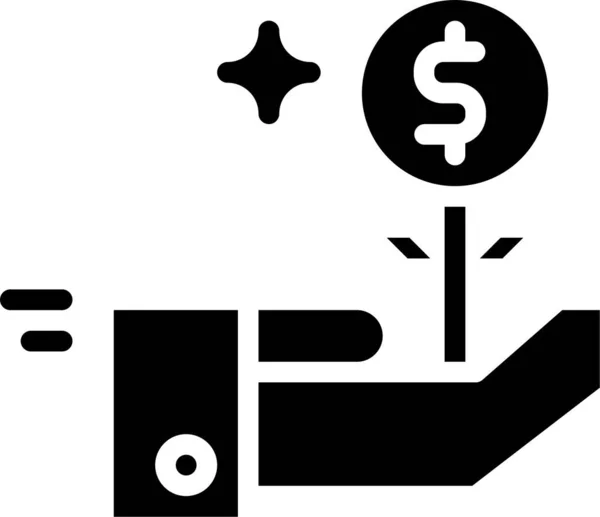 Business Valuta Groei Pictogram Solide Stijl — Stockvector