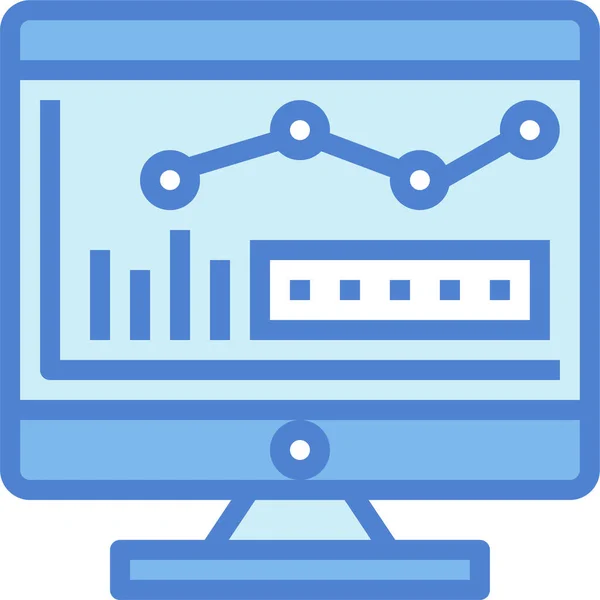 Analytics Computer Monitor Icoon Business Management Categorie — Stockvector