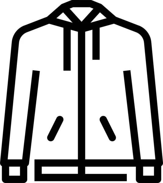 Ropa Moda Sudadera Con Capucha Icono Estilo Del Esquema — Vector de stock