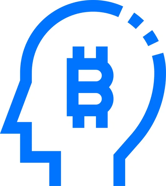 Bitcoin Icono Criptomoneda Creativa Estilo Esquema — Vector de stock