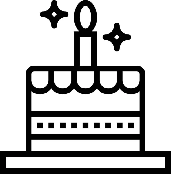 Bakery Birthday Birthday Cake Icon Outline Style — Stock Vector