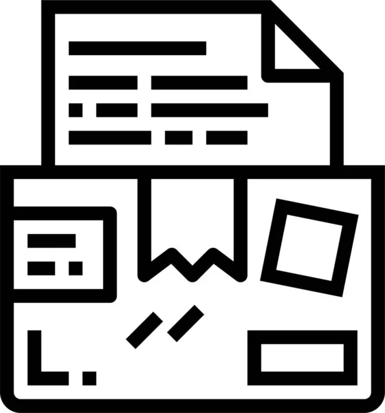 Archivbox Daten Icon Umrissstil — Stockvektor