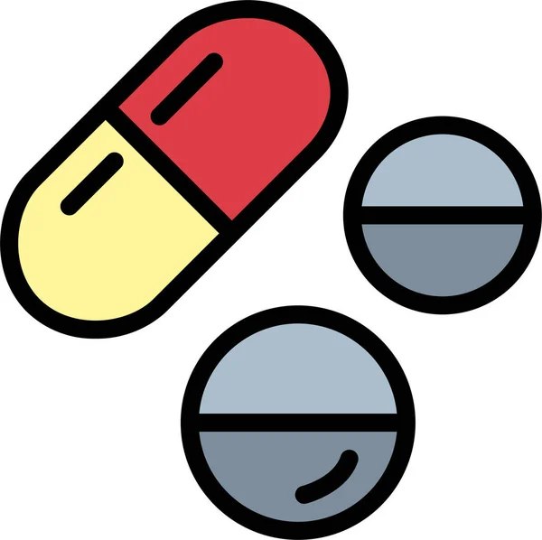 Tamamlanmış Ana Hatlarıyla Antibiyotik Sağlık Ilacı Ikonu — Stok Vektör