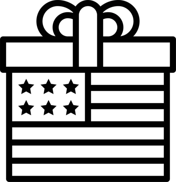 America Box Gift Icon Independence Day Category — Vettoriale Stock