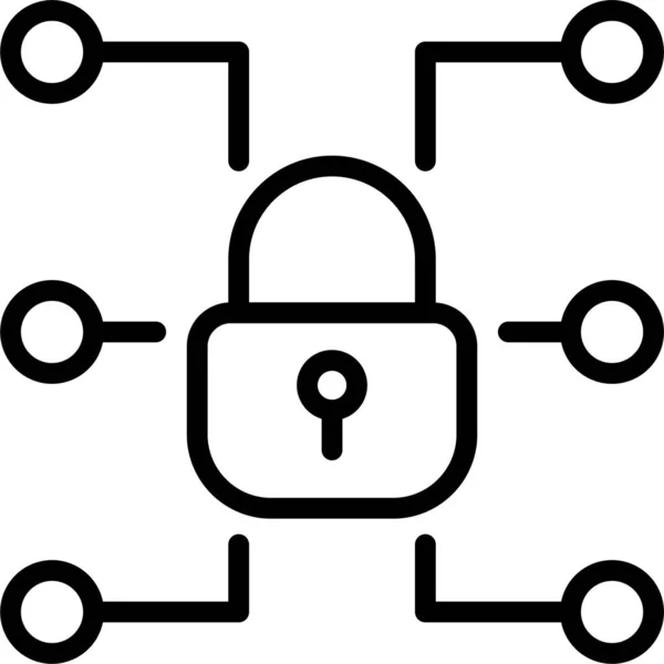 Lock Locked Private Icon Outline Style — стоковый вектор