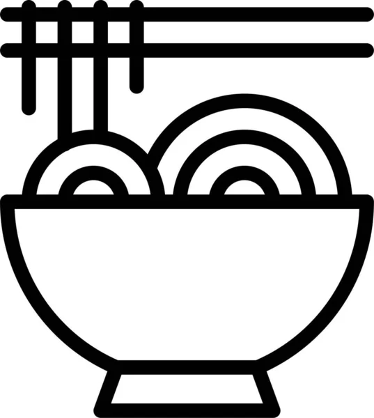 Chine Baguettes Chinoises Icône Dans Style Contour — Image vectorielle