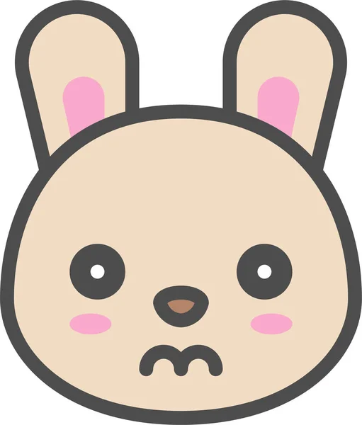 Animal Avatar Bunny Icon Filled Outline Style — Stockový vektor